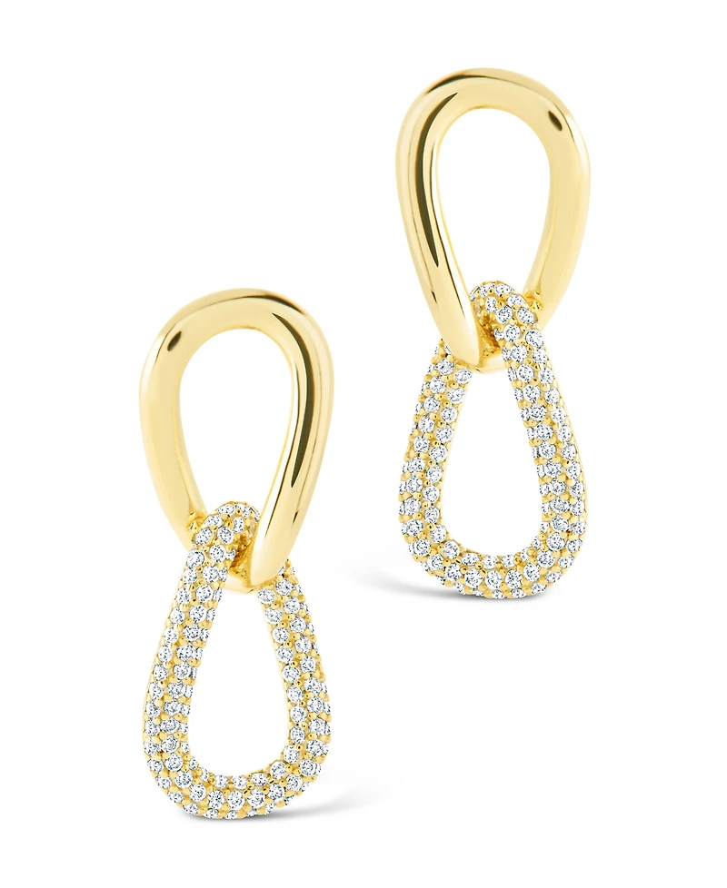 Sterling Forever Silver Taissa Cz Chain Link Studs