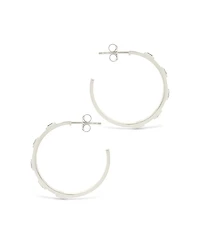Sterling Forever Sterling Silver Asher Flat Polished Hoops