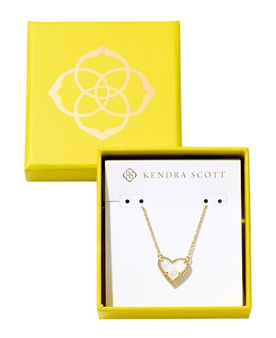 Kendra Scott 14k Gold-Plated Gemstone Heart Pendant Necklace, 15" + 2" extender