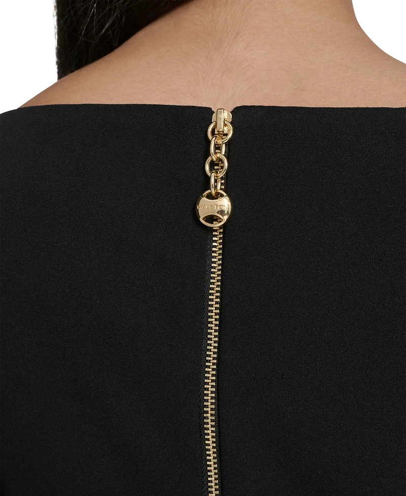 Halston Women's Boat Neck Midi Dress