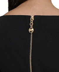 Halston Women's Boat Neck Midi Dress