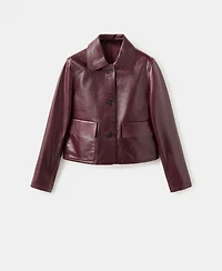 Mango Women's Leather Buttons Jacket