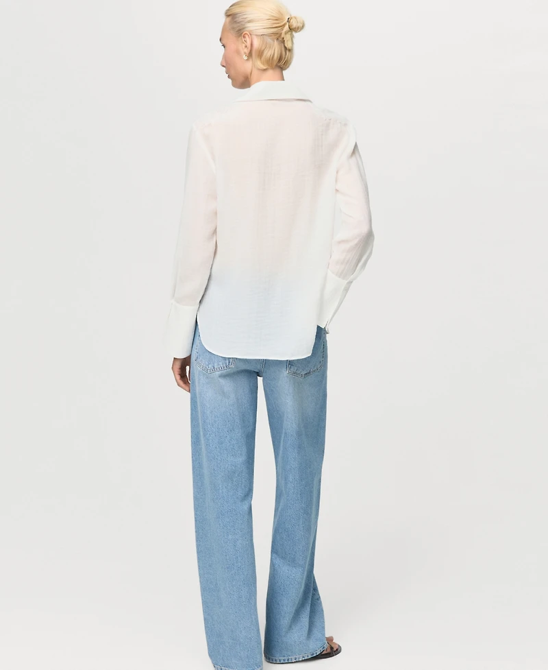 Mango Women's Patches Lyocell Shirt