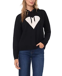 Vince Camuto Women's Heart Motif Long-Sleeve Hoodie