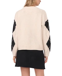 Vince Camuto Women's Argyle Long-Sleeve Sweater
