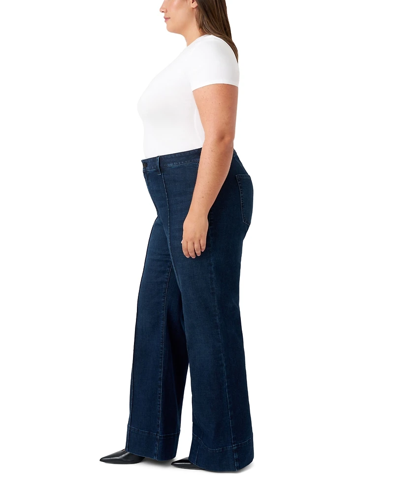 Seven7 Plus Pintuck Wide Leg Jeans