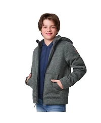 Free Country Boys' Textured Coyote Mountain Fleece Hoodie Jacket