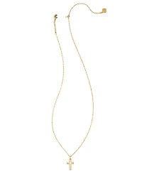 Kendra Scott Kyocera Opal 14K Gold-Plated Boxed Cross Pendant Necklace