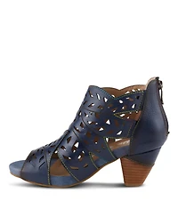 L Artiste Women s Icon Laser-Cut Leather Bootie with Ombre Edge and Zipper Closure