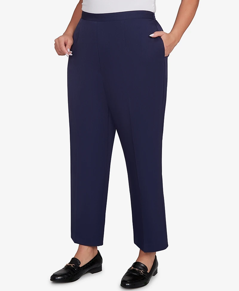 Alfred Dunner Plus Saratoga Springs Side Seam Pocket Average Length Twill Pants