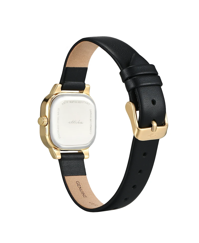 Ettika Classic Square Gold Plated Leather Watch