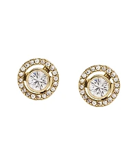 Coach Faux Stone Pave Halo Stud Earrings