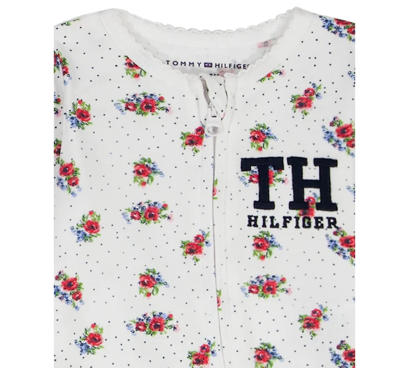 Tommy Hilfiger Baby Girls Footed Long-Sleeve Coverall