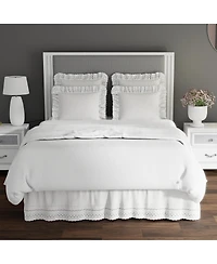 Fresh Ideas Ruffled Eyelet 14" Drop Bed Skirt, Queen