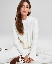 And Now This Women's Cable-Knit Pullover Hoodie, Macy's Exclusive
