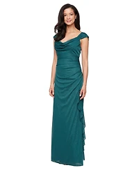 Alex Evenings Petite Cowl Neck Long Dress
