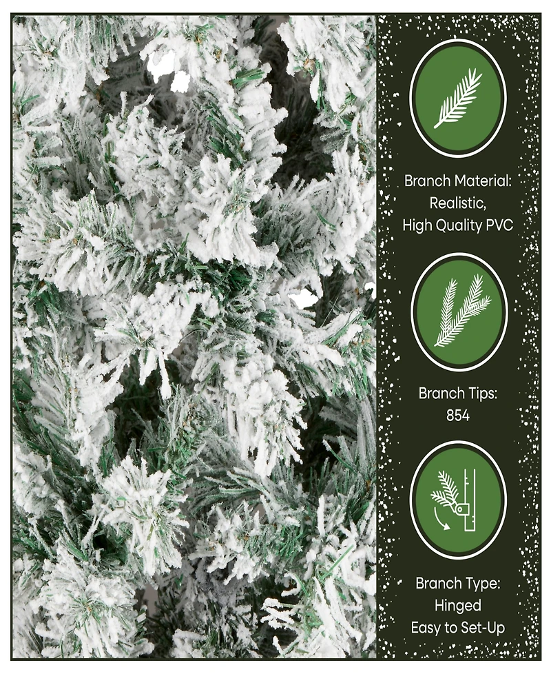 National Tree Company First Traditions Acacia Medium Flocked Tree 7.5 ft