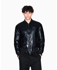 A|X Armani Exchange Men's Leather Bomber Jacket