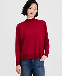 Eileen Fisher Women's Side Slit Detail High Neck Top