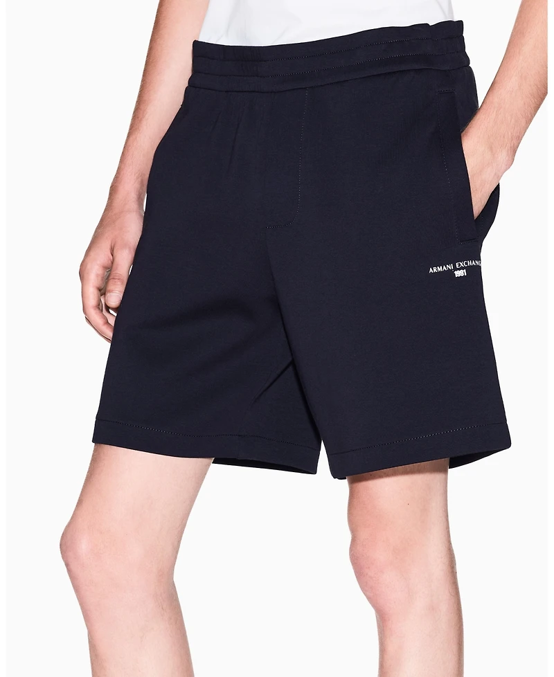A|X Armani Exchange Men's Drawstring Fleece Graphic Shorts