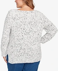 Ruby Rd. Plus Size Speckled Chenille Eyelash Sweater