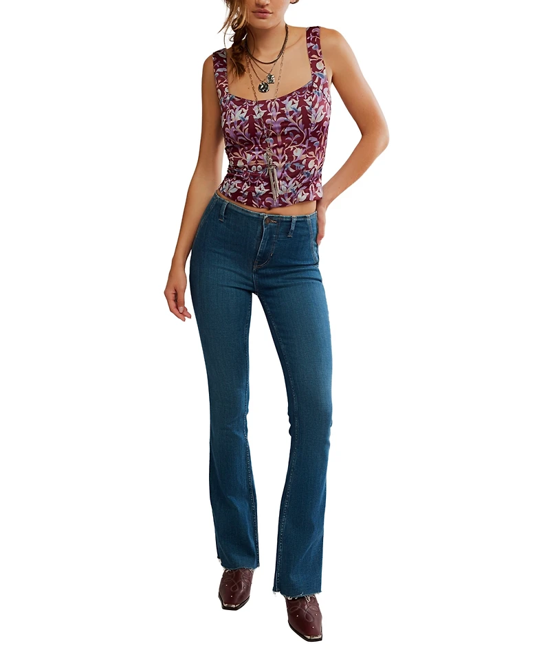 Free People Women's Grace Sleeveless Floral Printed Corset Top
