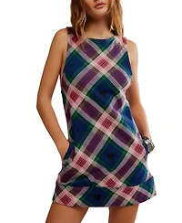 Free People Women's Carven Plaid Mini Sleeveless Dress