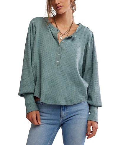 Free People Women's Quinn Dolman Balloon Sleeve Top