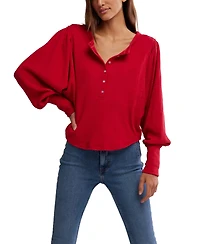 Free People Women's Quinn Dolman Balloon Sleeve Top