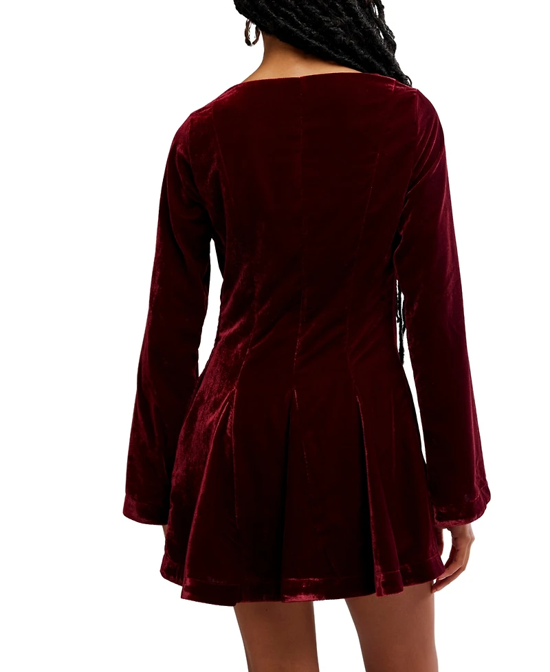 Free People Women's Linney V-Neck Mini Dress