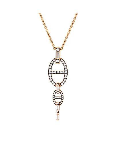 Pre-Owned HERMES Double Chaine d'Ancre Baguette Cut Pendant Necklace