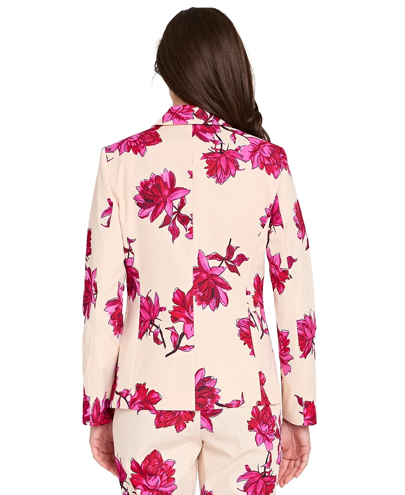 Tahari Asl Women's Printed Long-Sleeve Blazer