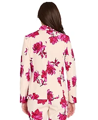 Tahari Asl Women's Printed Long-Sleeve Blazer