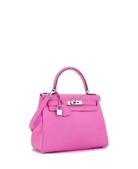 Pre-Owned Hermes Kelly 28 Handbag Pink Evercolor with Palladium Hardware