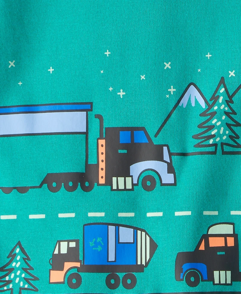 Carter's Boys Toddler 4-Piece Truck Loose Fit Long-Sleeve Top and Pants Pajama Set