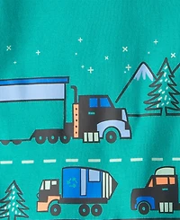 Carter's Boys Toddler 4-Piece Truck Loose Fit Long-Sleeve Top and Pants Pajama Set