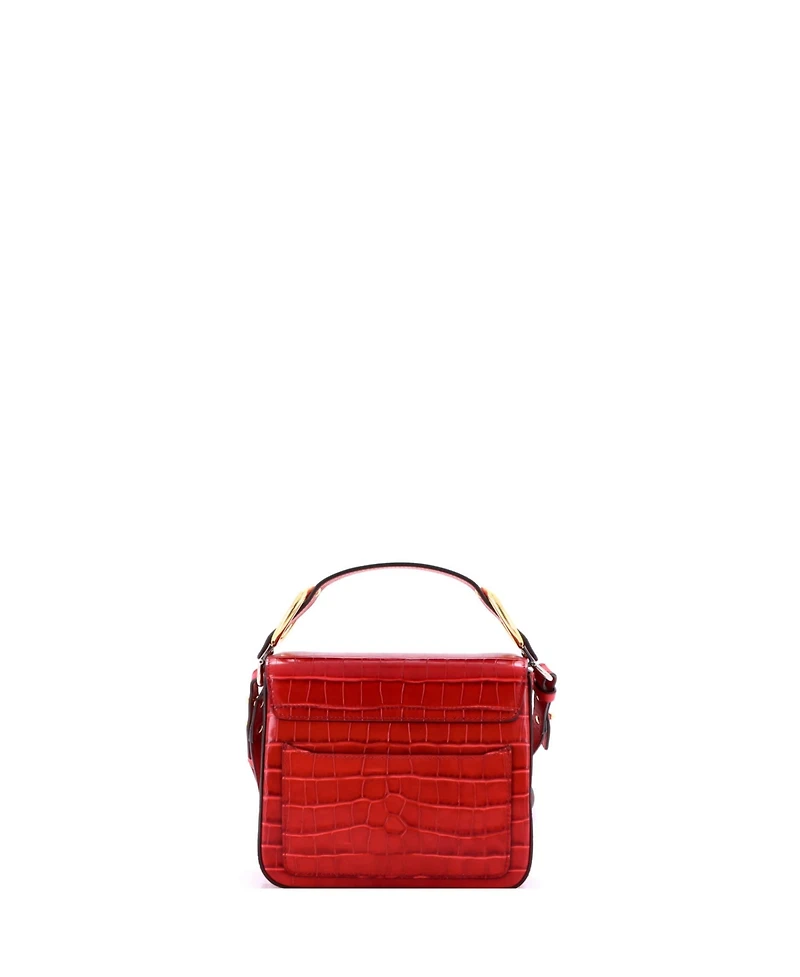 Pre-Owned Chloe Mini C Double Carry Bag Embossed Leather