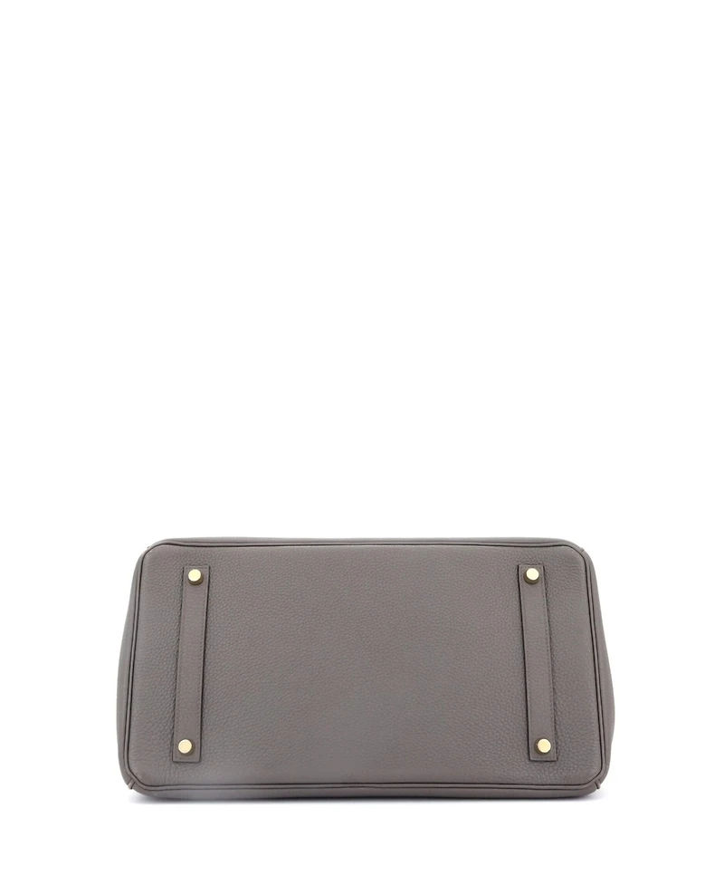 Pre-Owned HERMES Birkin Handbag Grey Togo with Gold Hardware