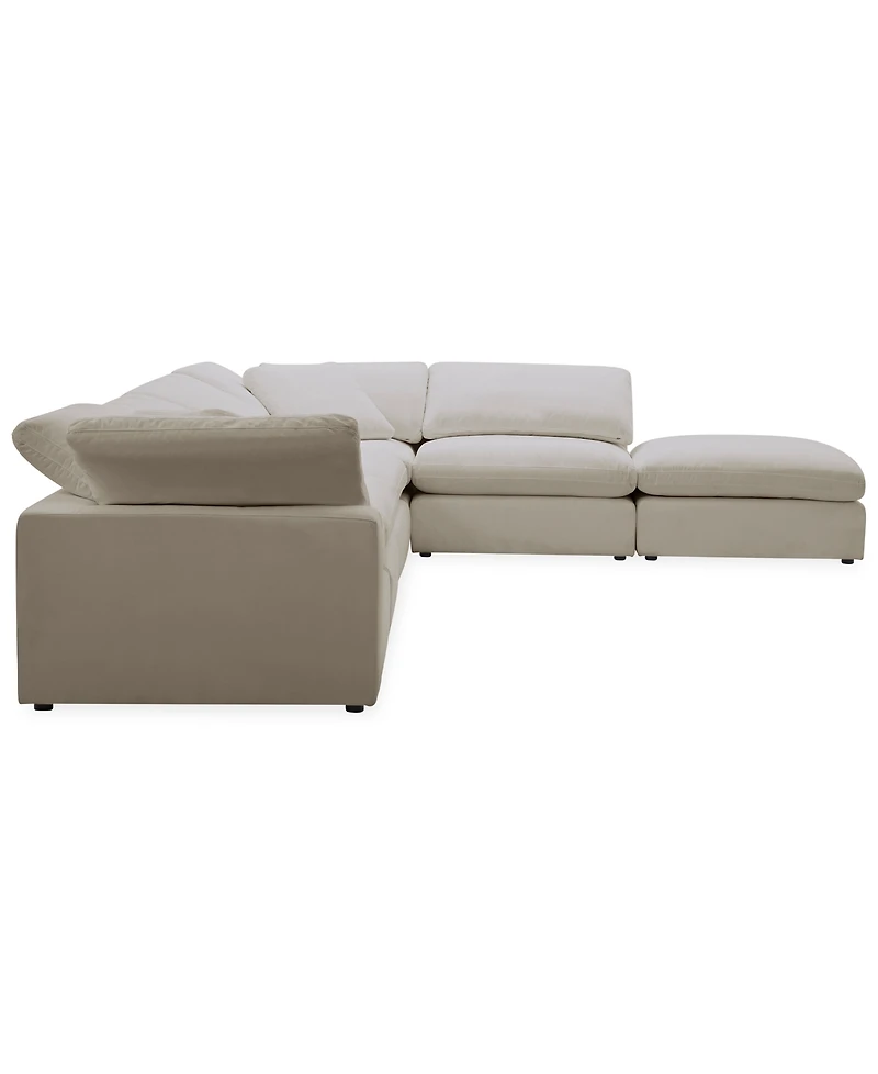 Furniture Fog -Pc. Fabric L-Sectional Ottoman End Sofa Set