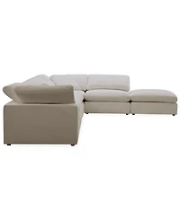 Furniture Fog -Pc. Fabric L-Sectional Ottoman End Sofa Set