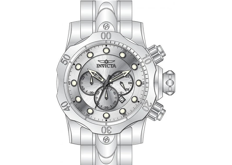Invicta Men's 48224 Venom Quartz Chronograph Silver Dial Watch