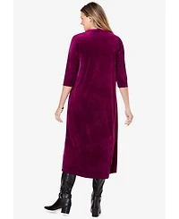 Woman Within Plus Pintuck Velour Dress