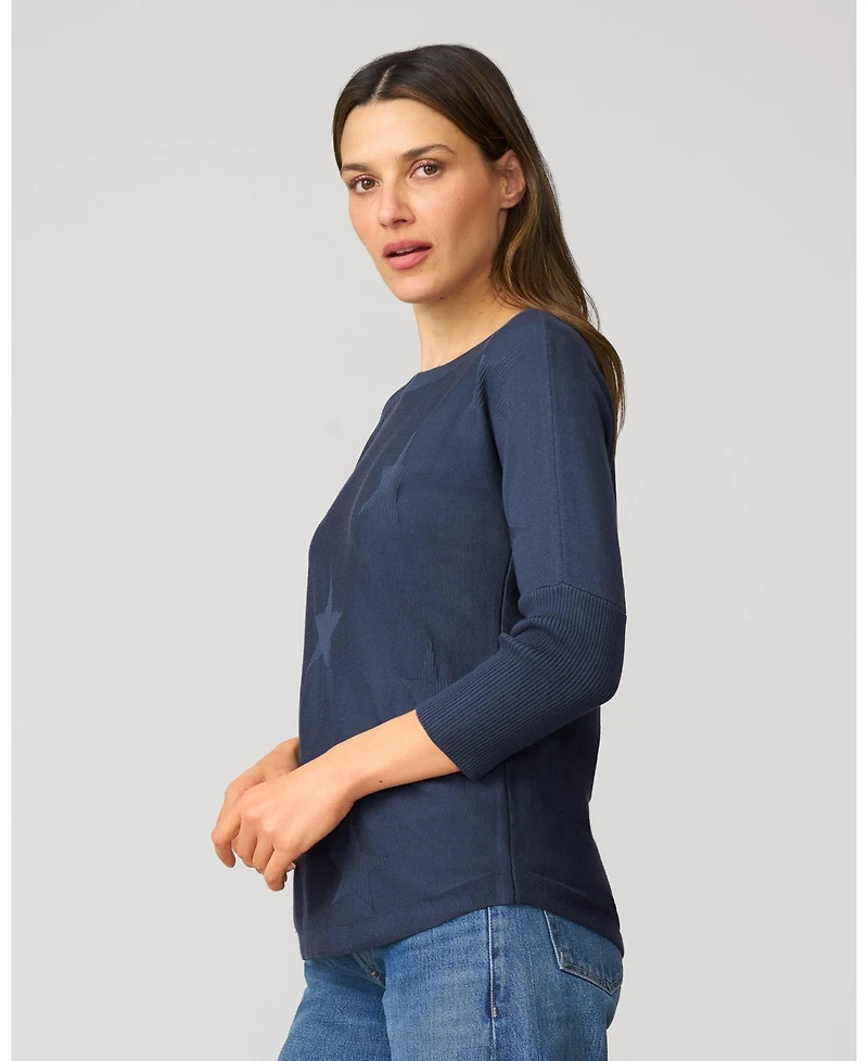 Cable & Gauge Women's Star Drop Shoulder Tunic Sweater