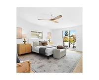 Sofucor 60-inch Modern White 3-Blade Ceiling Fans with Intelligent Remote Control and Timing Function