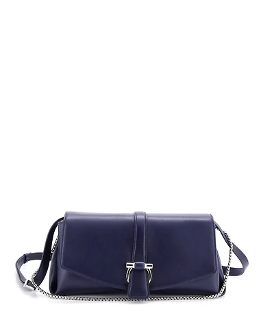Pre-Owned Salvatore Ferragamo Gancini Flap Crossbody Bag Leather