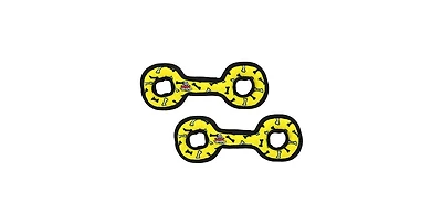 Tuffy Medium Tug-o-War Yellow Bone 2 Pack, Durable Plush Squeaky Dog Toy