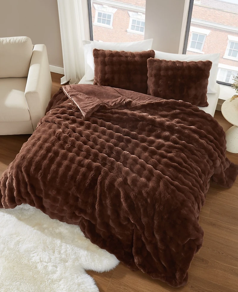 Brooklyn Loom Bubble Faux Fur 3-Pc. Comforter Set