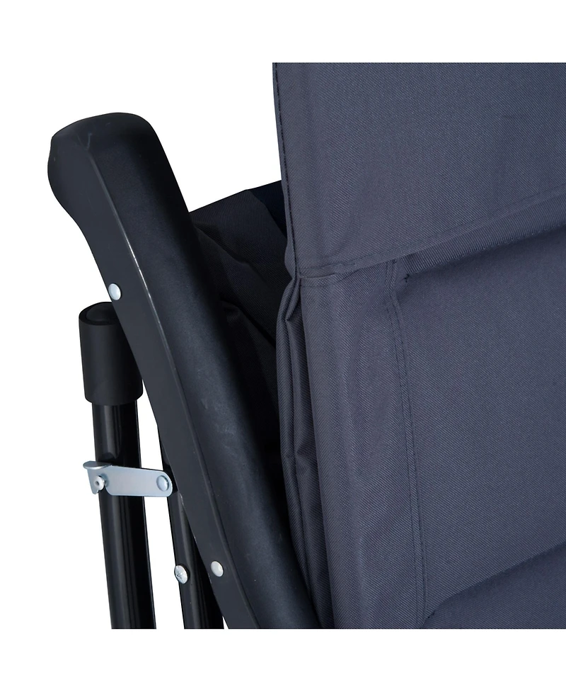 Outsunny 2PC Folding Outdoor Furniture Set, 2 Rocking Chairs,