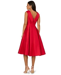 Adrianna Papell Women's Boat Neck Sleeveless Fit & Flare Dress