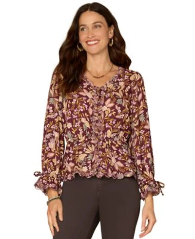 Democracy Womens Printed Woven Top